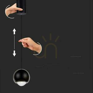 V-TAC LED-Pendelleuchte 6W verstellbar 200cm Schwarz VT-7508 3000K 500lm small 1