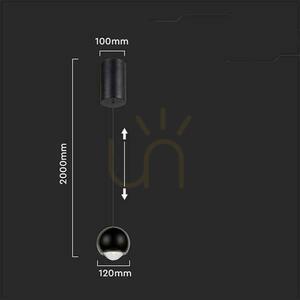 V-TAC LED-Pendelleuchte 6W verstellbar 200cm Schwarz VT-7508 3000K 500lm small 2