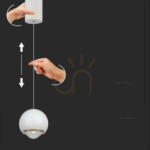 Prüfen V-TAC LED-Pendelleuchte 6W verstellbar 200cm Weiß VT-7508 3000K 500lm