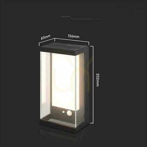 V-TAC 1W LED-Bewegungsmelder IP65 Schwarz VT-1193 3000K 95lm Solar-Wandleuchte für den Garten. small 6