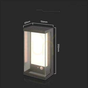 Garten Wandleuchte Solar V-TAC 1W LED Bewegungsmelder IP65 Grau Anthrazit VT-1193 3000K 95lm small 6