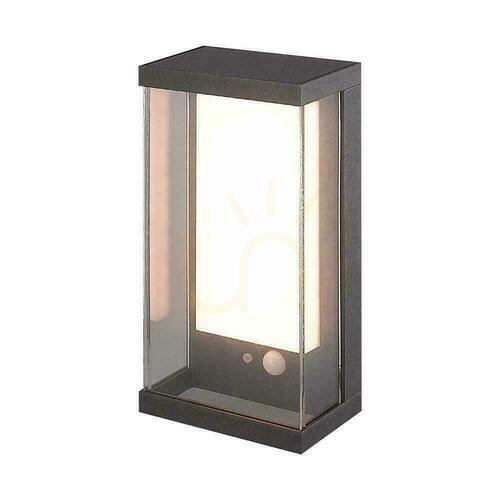 Prüfen Garten Wandleuchte Solar V-TAC 1W LED Bewegungsmelder IP65 Grau Anthrazit VT-1193 3000K 95lm