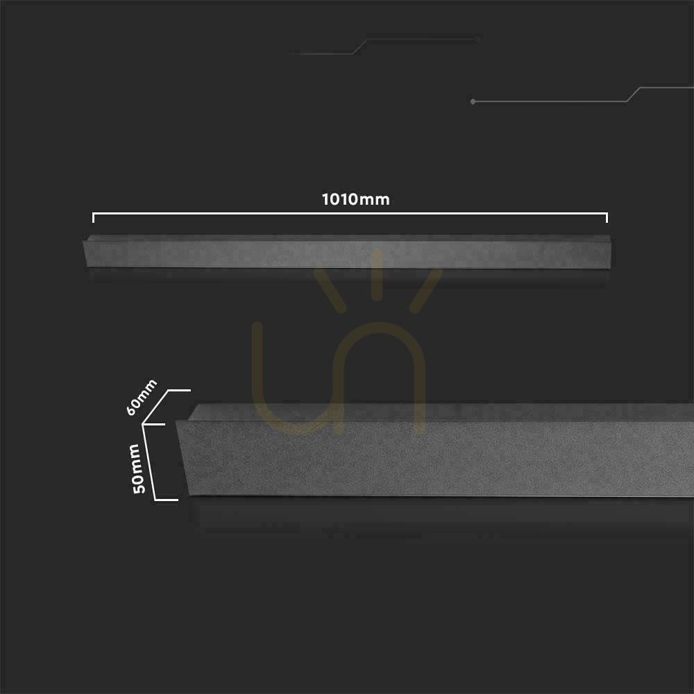 Aussicht LED Line V-TAC 16W IP65 anthrazit 100cm Wandleuchte VT-1176 4000K 2250lm. LED Line V-TAC 16W IP65 anthrazit 100cm Wandleuchte VT-1176 4000K 2250lm.