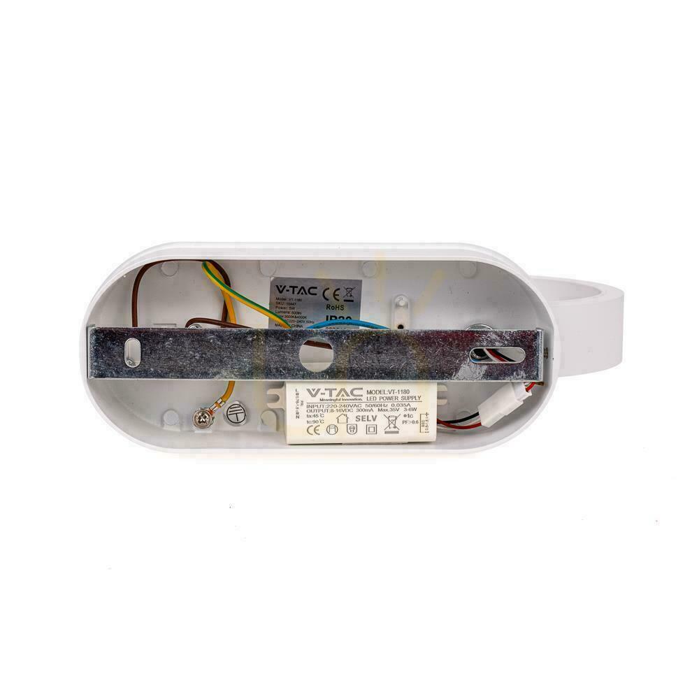 Zeige V-TAC 5W Wandleuchte Weiß IP65 VT-1180 3000K+4000K 600lm. V-TAC 5W Wandleuchte Weiß IP65 VT-1180 3000K+4000K 600lm.