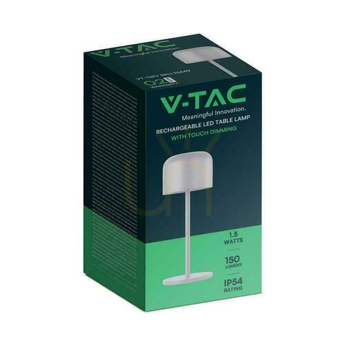 Prüfen Wiederaufladbare Tischleuchte V-TAC VT-1181 LED 1,5 W, weiß, 21 cm, 2700–5700 K