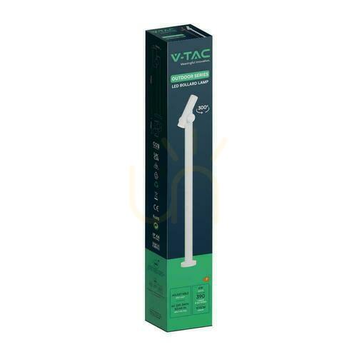 Prüfen V-TAC VT-1187 Wegeleuchte, LED 4 W, 390 lm, 4000 K, zweiseitiger schwenkbarer Spotkopf, 100 cm, IP44, weiß