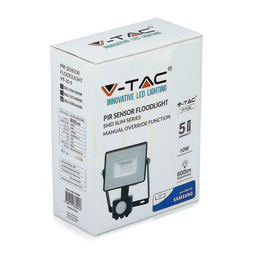Zeige V-TAC LED Projektor 10W SAMSUNG CHIP Bewegungssensor Cut-Off Funktion Schwarz VT-10-S-B 3000K 800lm 5 Jahre Garantie V-TAC LED Projektor 10W SAMSUNG CHIP Bewegungssensor Cut-Off Funktion Schwarz VT-10-S-B 3000K 800lm 5 Jahre Garantie
