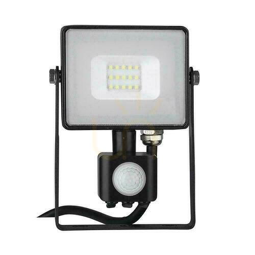 Prüfen V-TAC LED Projektor 10W SAMSUNG CHIP Bewegungssensor Cut-Off Funktion Schwarz VT-10-S-B 3000K 800lm 5 Jahre Garantie