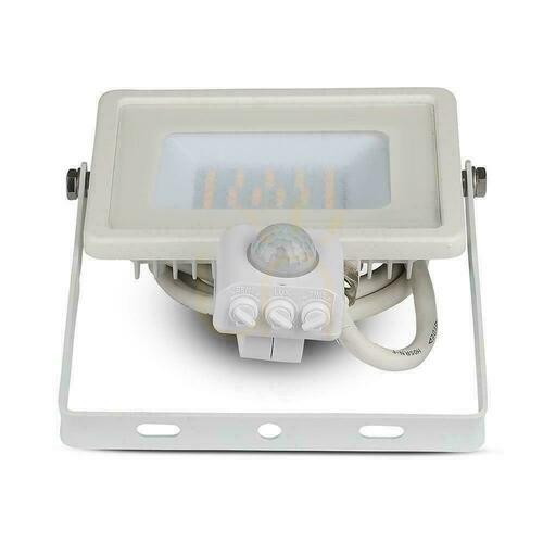 Prüfen V-TAC 30W SAMSUNG CHIP LED Projektor Bewegungsmelder Abschaltfunktion Weiß VT-30-S-W 3000K 2400lm 5 Jahre Garantie