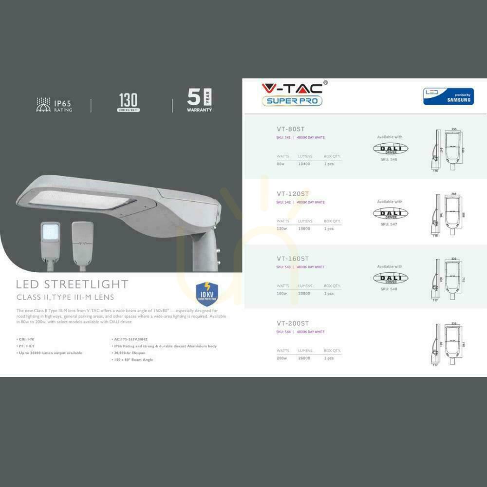 Vorschau V-TAC SAMSUNG CHIP 120W 302Z+ Klasse II Typ 3M 0-10V VT-120ST 4000K 15600lm LED Straßenleuchte 5 Jahre Garantie V-TAC SAMSUNG CHIP 120W 302Z+ Klasse II Typ 3M 0-10V VT-120ST 4000K 15600lm LED Straßenleuchte 5 Jahre Garantie
