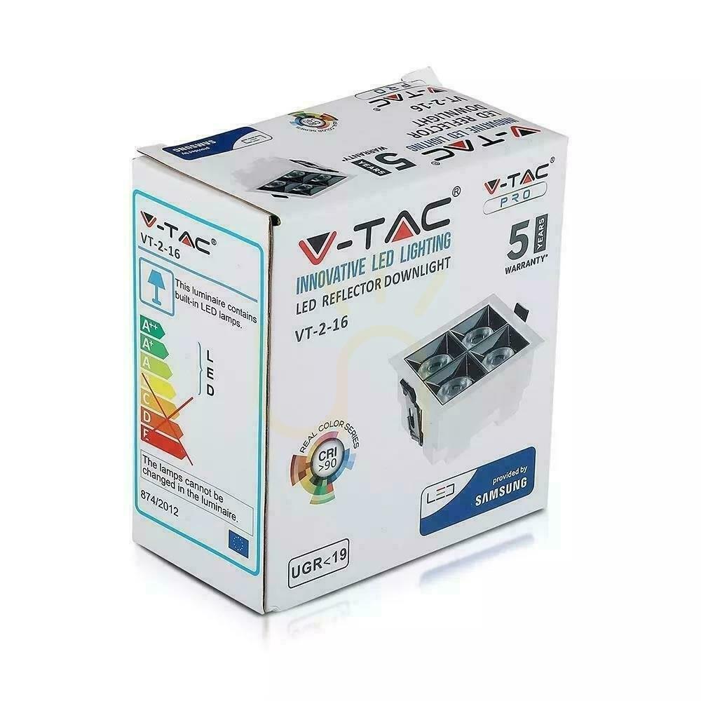 Vorschau V-TAC Downlight SAMSUNG CHIP 16W UGR19 CRI90+ 12st VT-2-16 4000K 1280lm 5 Jahre Garantie Leuchte V-TAC Downlight SAMSUNG CHIP 16W UGR19 CRI90+ 12st VT-2-16 4000K 1280lm 5 Jahre Garantie Leuchte