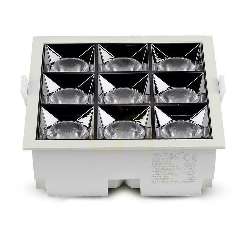 Anzeige V-TAC Downlight SAMSUNG CHIP 36W UGR19 CRI90+ 12st VT-2-36 5700K 2880lm 5 Jahre Garantie V-TAC Downlight SAMSUNG CHIP 36W UGR19 CRI90+ 12st VT-2-36 5700K 2880lm 5 Jahre Garantie