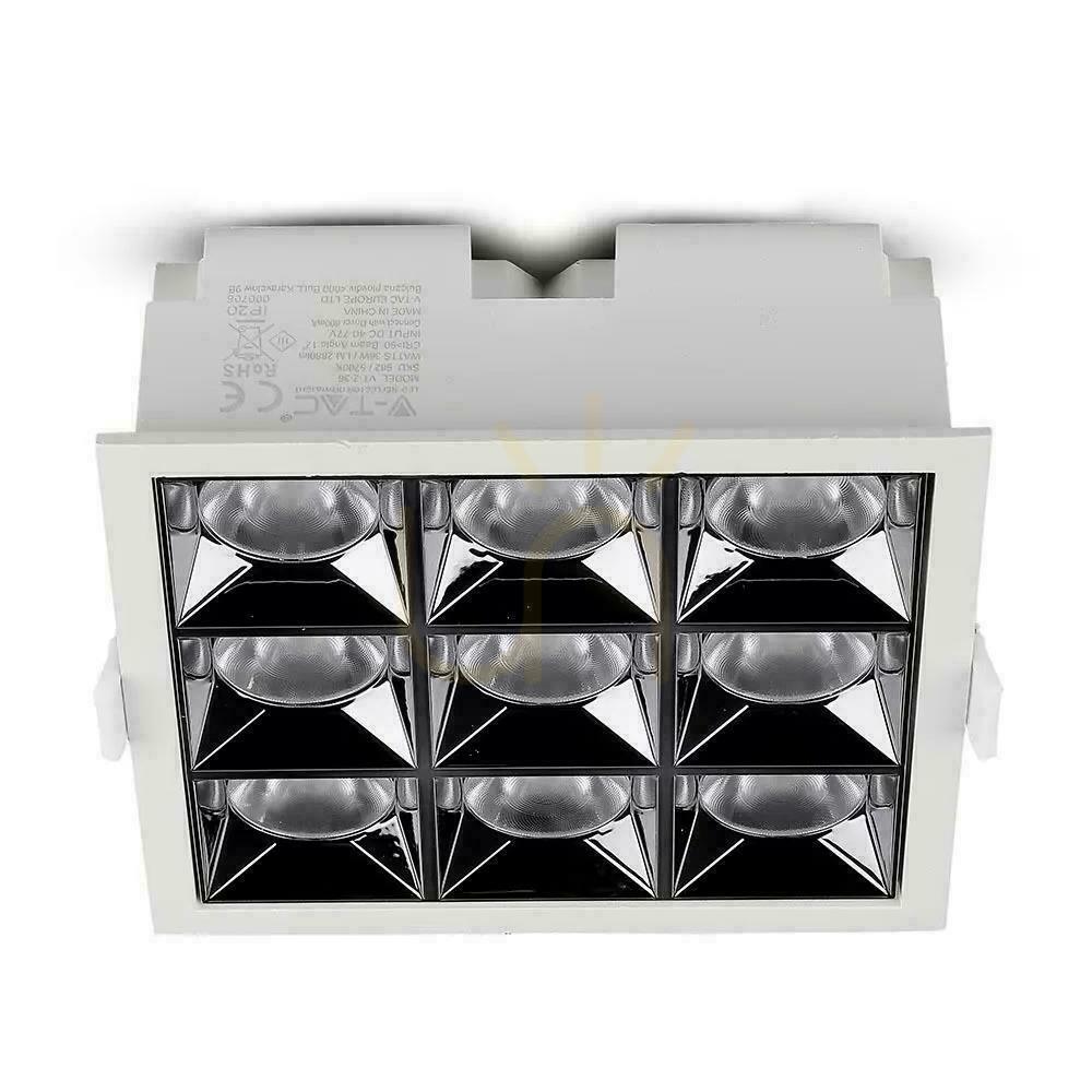 Prüfen V-TAC Downlight SAMSUNG CHIP 36W UGR19 CRI90+ 36st VT-2-36-1 5700K 2880lm 5 Jahre Garantie V-TAC Downlight SAMSUNG CHIP 36W UGR19 CRI90+ 36st VT-2-36-1 5700K 2880lm 5 Jahre Garantie
