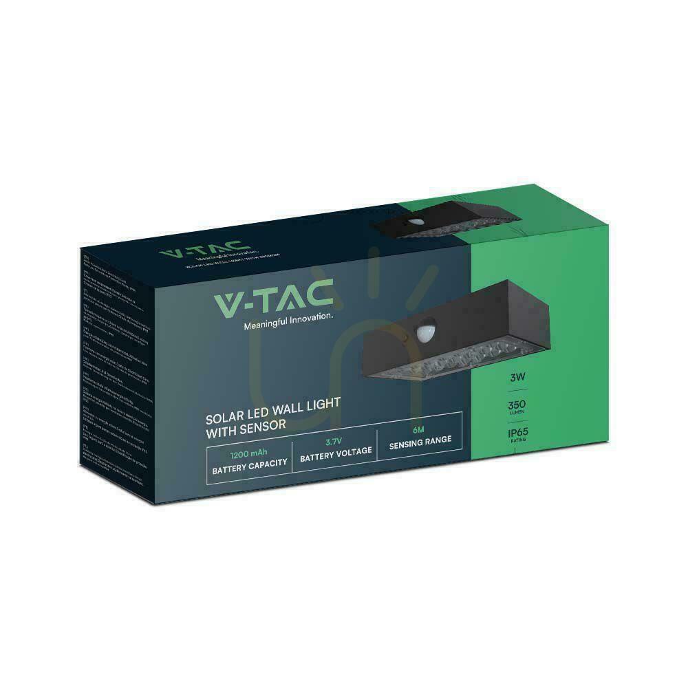 Prüfen Solar V-TAC 3W CCT Bewegungsmelder Garten Wandlampe Schwarz VT-403 3000K-4000K 350lm. Solar V-TAC 3W CCT Bewegungsmelder Garten Wandlampe Schwarz VT-403 3000K-4000K 350lm.