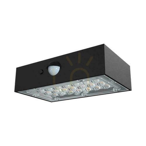Prüfen Solar V-TAC 3W CCT Bewegungsmelder Garten Wandlampe Schwarz VT-403 3000K-4000K 350lm.