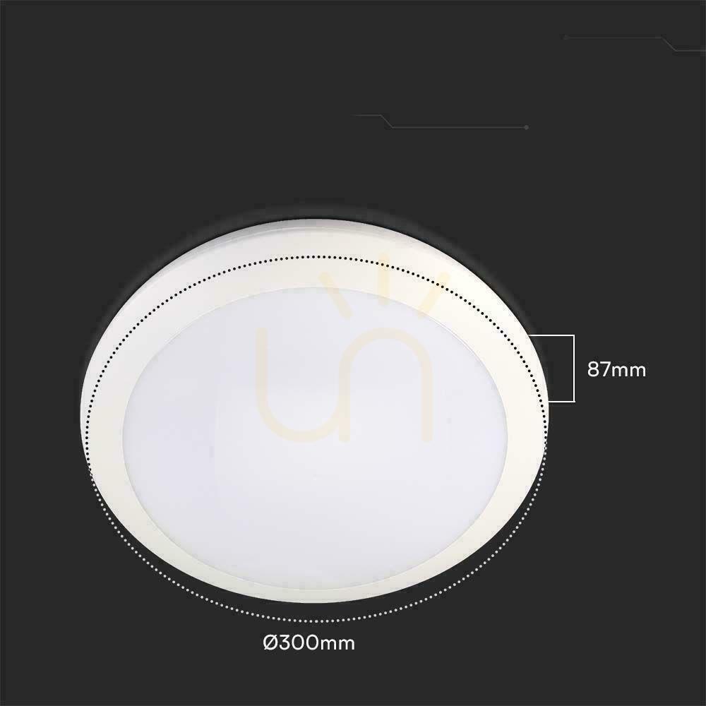 Prüfen Plafond V-TAC 20W LED Rund IP44 Bewegungsmelder Mikrowelle IK10 30cm Weiß VT-8222 3000K-4000K-6000K 1800lm 5 Jahre Garantie Plafond V-TAC 20W LED Rund IP44 Bewegungsmelder Mikrowelle IK10 30cm Weiß VT-8222 3000K-4000K-6000K 1800lm 5 Jahre Garantie