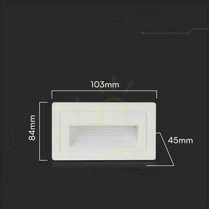 V-TAC 3W LED-Rechteck-Treppenleuchte Weiß 230V VT-1130 3000K 180lm small 2
