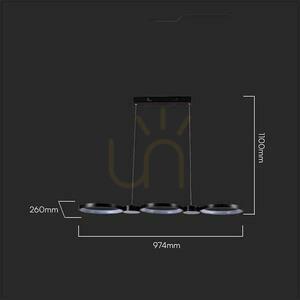 Design-LED-Pendelleuchte 38W 3000K 4560lm schwarz VT-7820 V-TAC small 1