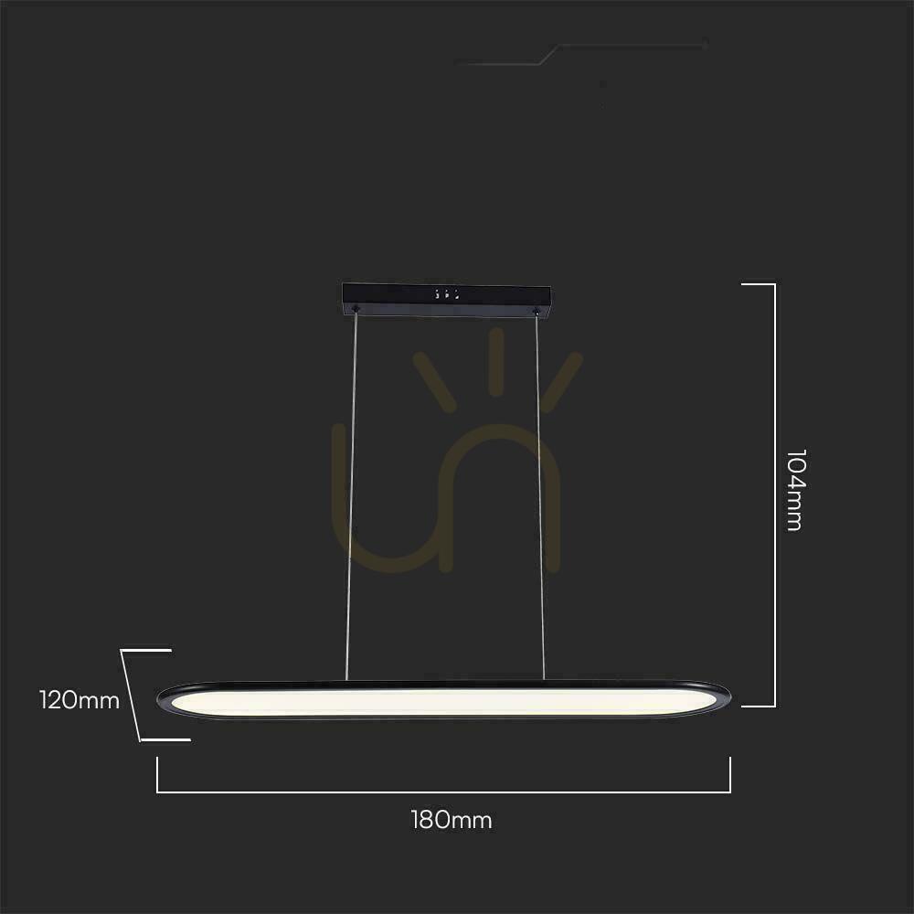 Aussicht V-TAC 24W LED-Pendelleuchte Schwarz VT-7821 4000K 3000lm V-TAC 24W LED-Pendelleuchte Schwarz VT-7821 4000K 3000lm