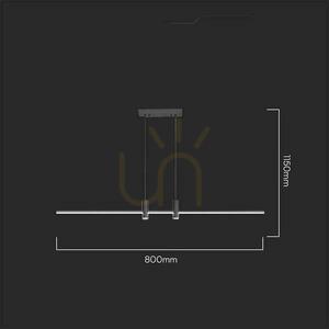 LED-Pendelleuchte V-TAC 19 W schwarz VT-7827 3000 K 2160 lm small 1