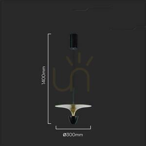 V-TAC 9W LED-Pendelleuchte Schwarz+Gold VT-7832 4000K 1000lm small 1