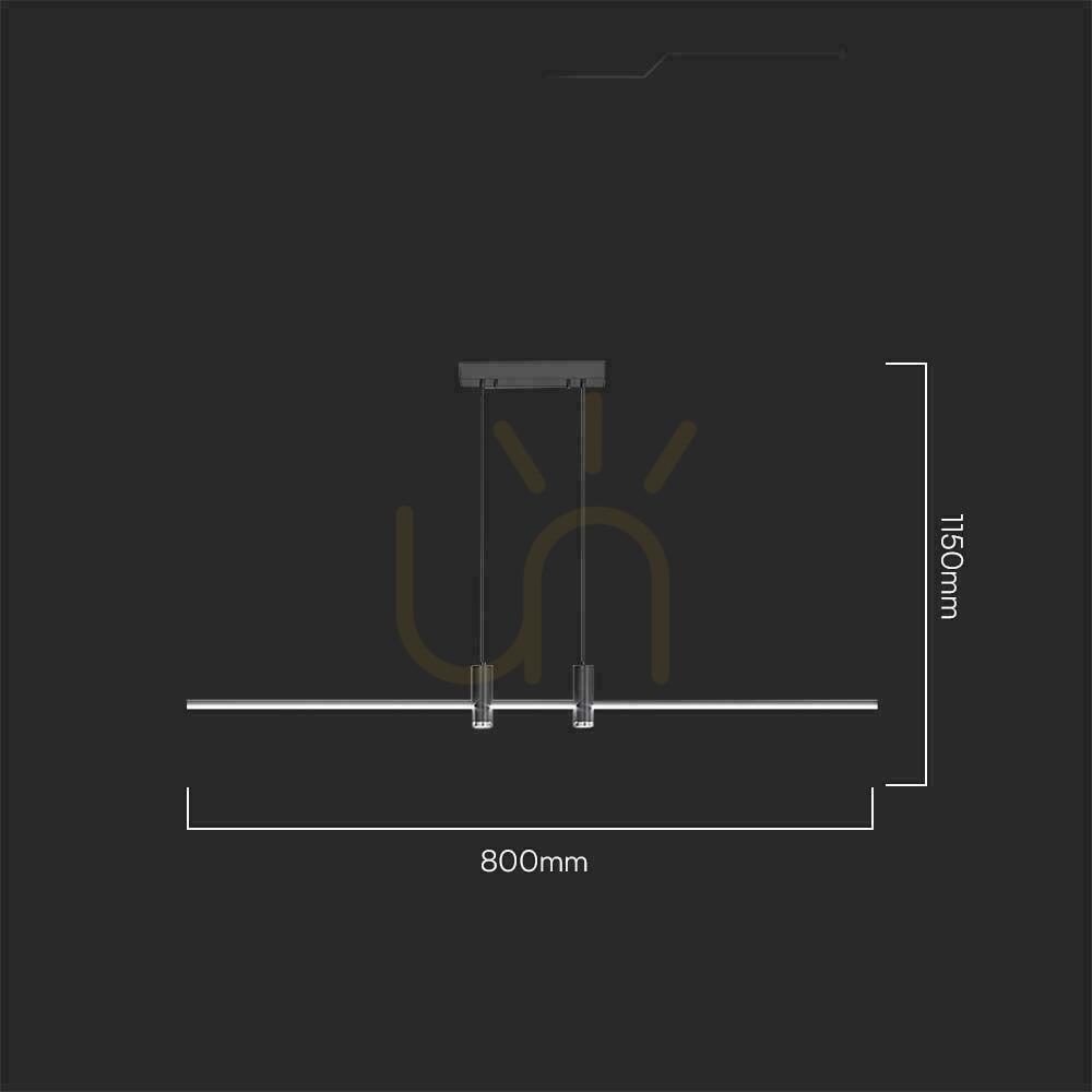 Aussicht V-TAC 19W LED-Pendelleuchte Schwarz VT-7827 4000K 2160lm V-TAC 19W LED-Pendelleuchte Schwarz VT-7827 4000K 2160lm