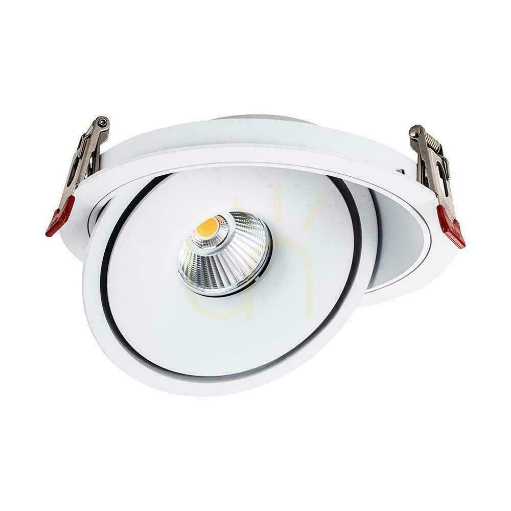Aussicht V-TAC LED Tilt Downlight 20W LED COB CRI90+ CCT Weiß VT-2520 3000K-4000K-6400K 1408lm. V-TAC LED Tilt Downlight 20W LED COB CRI90+ CCT Weiß VT-2520 3000K-4000K-6400K 1408lm.