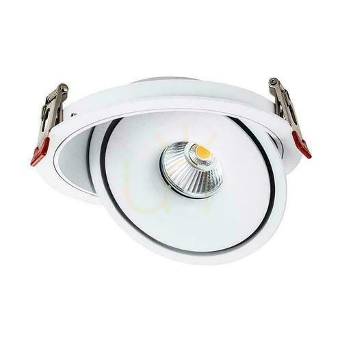 Prüfen V-TAC LED Tilt Downlight 20W LED COB CRI90+ CCT Weiß VT-2520 3000K-4000K-6400K 1408lm.
