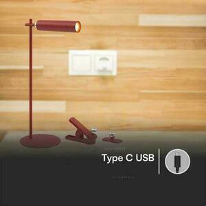 V-TAC 4-in-1 Schreibtischlampe 37cm Tapete Clip Taschenlampe 3W LED Rot VT-7413 4000K 300lm small 5