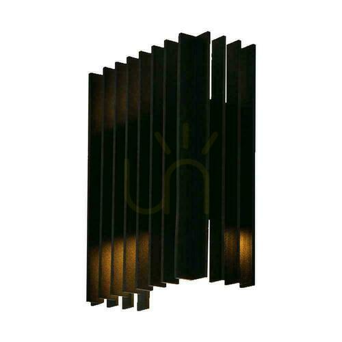 Prüfen Wandleuchte V-TAC 2x6W LED Schwarz Top Down IP65 VT-1189 3000K 1250lm.