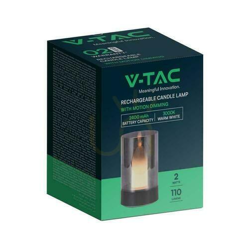 Prüfen V-TAC Kerzenlicht Nachtlicht 3W LED Ladegerät USB Dimmbar Schwarz VT-7564 3000K 110lm.