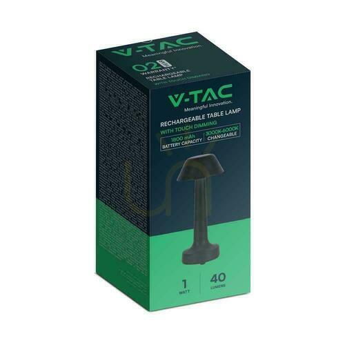 Prüfen Wiederaufladbare Tischleuchte V-TAC VT-7566 Schwarz LED 1 W 40 lm CCT 3000–6000 K
