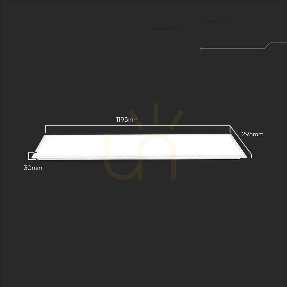 Aussicht V-TAC LED Panel 40W 1200x300 LED Hintergrundbeleuchtung 30mm 120Lm/W VT-61140 6500K 4800lm. V-TAC LED Panel 40W 1200x300 LED Hintergrundbeleuchtung 30mm 120Lm/W VT-61140 6500K 4800lm.