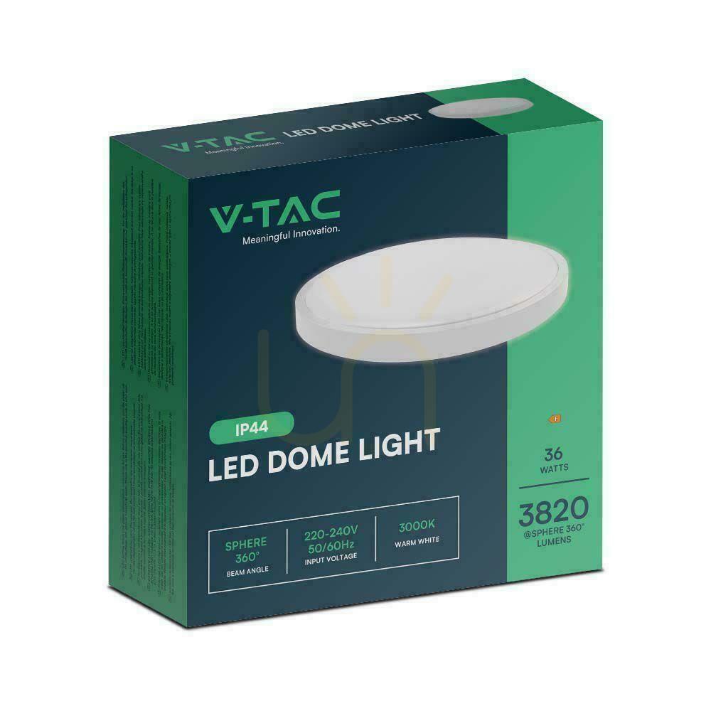 Vorschau Plafond V-TAC 36W LED Rund 35cm Aufbaustrahler IP44 Weiß VT-8630 6500K 3820lm. Plafond V-TAC 36W LED Rund 35cm Aufbaustrahler IP44 Weiß VT-8630 6500K 3820lm.