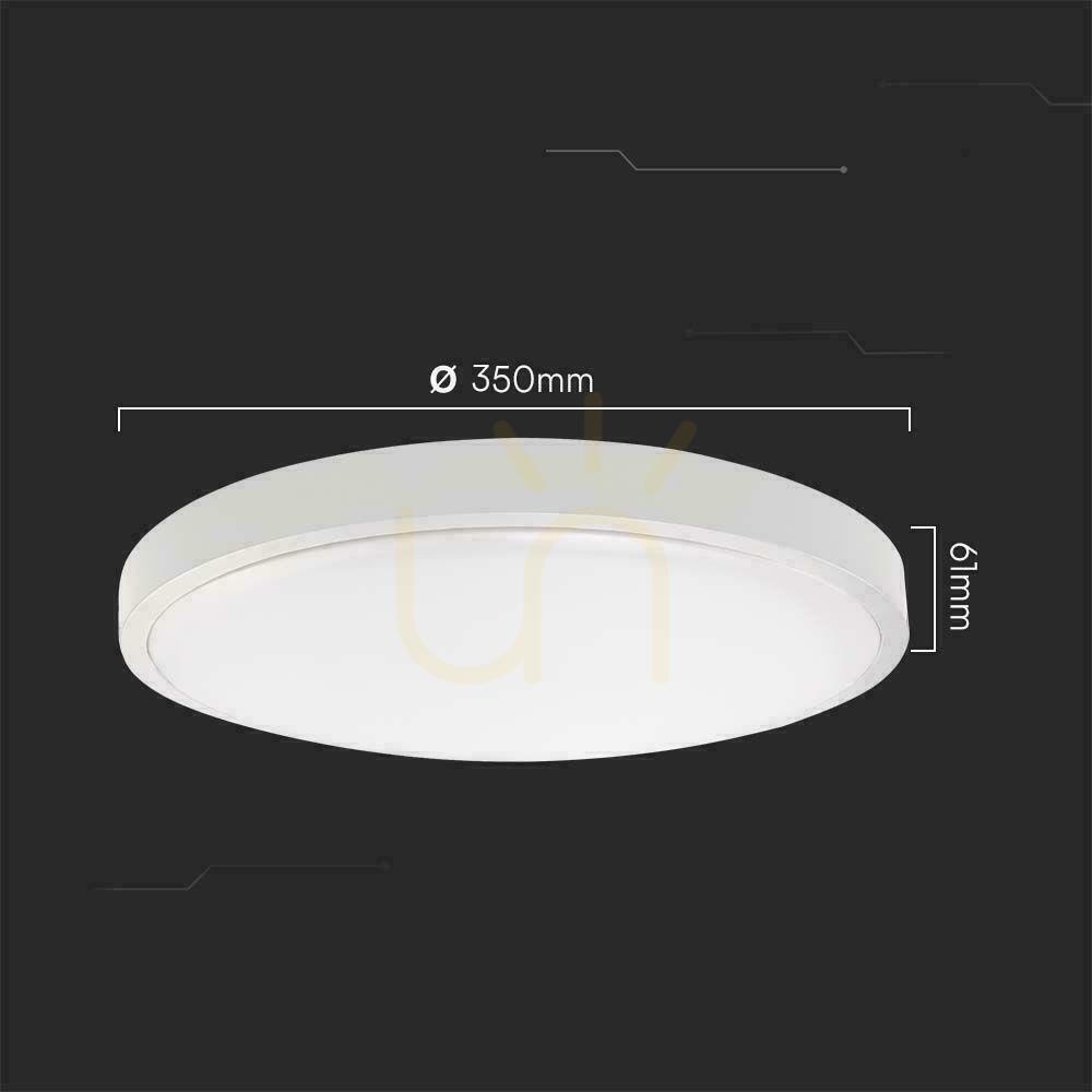 Anzeige Plafond V-TAC 36W LED Rund 35cm Aufbaustrahler IP44 Weiß VT-8630 6500K 3820lm. Plafond V-TAC 36W LED Rund 35cm Aufbaustrahler IP44 Weiß VT-8630 6500K 3820lm.
