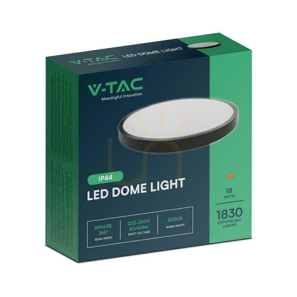 Vorschau Plafond V-TAC 18W LED Rund 25cm Aufputz IP44 Schwarz VT-8618B 4000K 1830lm Plafond V-TAC 18W LED Rund 25cm Aufputz IP44 Schwarz VT-8618B 4000K 1830lm