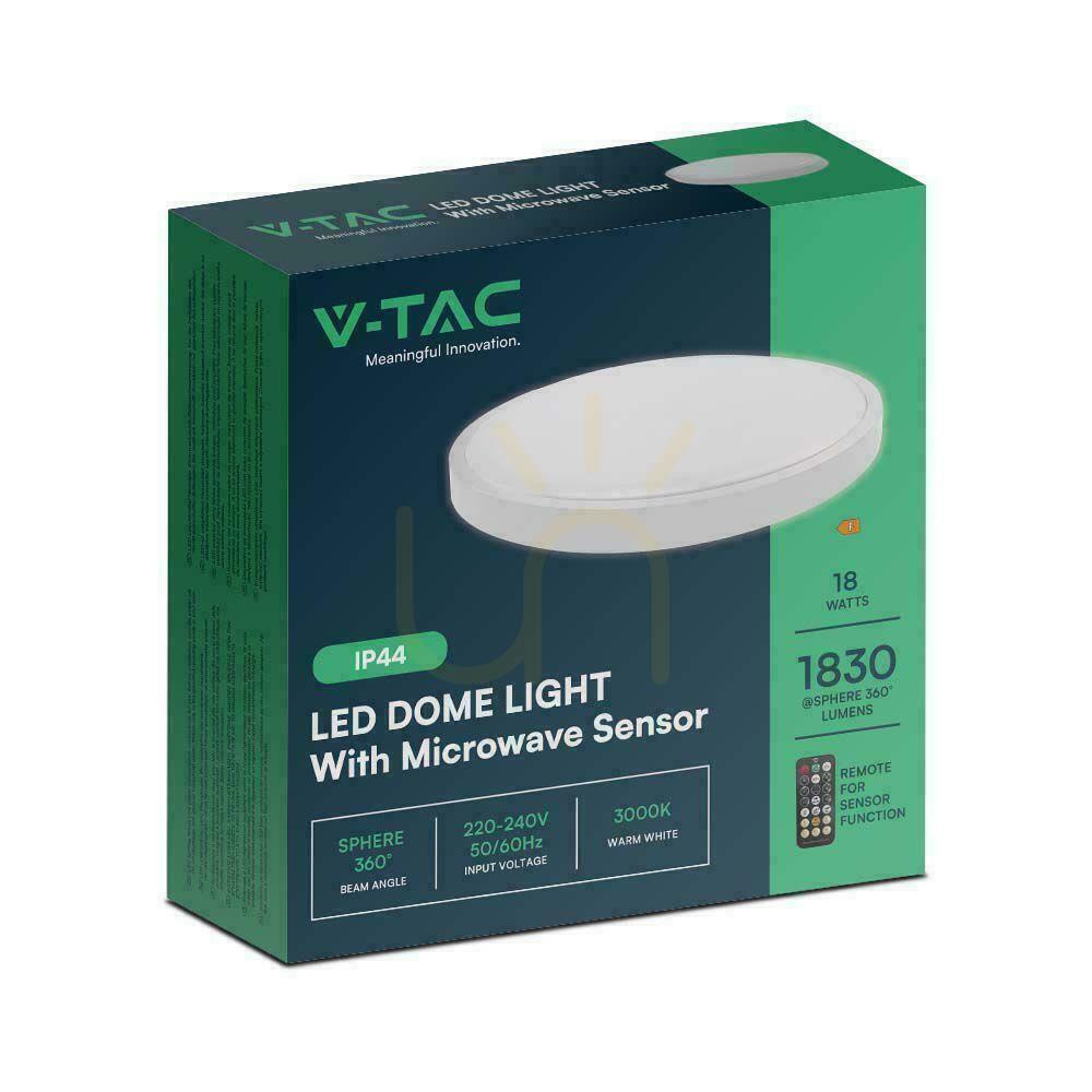 Zeige Plafond V-TAC 18W LED Rund 29cm Aufputz Pilot Bewegungsmelder IP44 Weiß VT-8618S 3000K 1830lm Plafond V-TAC 18W LED Rund 29cm Aufputz Pilot Bewegungsmelder IP44 Weiß VT-8618S 3000K 1830lm