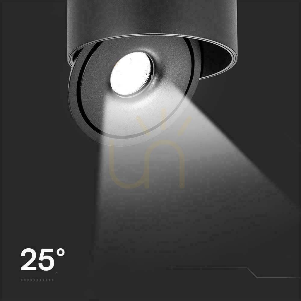 Aussicht Anbaudownlight V-TAC 28W Tilt CRI90 CCT Schwarz VT-2833 3000K-4000K-6400K 2500lm. Anbaudownlight V-TAC 28W Tilt CRI90 CCT Schwarz VT-2833 3000K-4000K-6400K 2500lm.