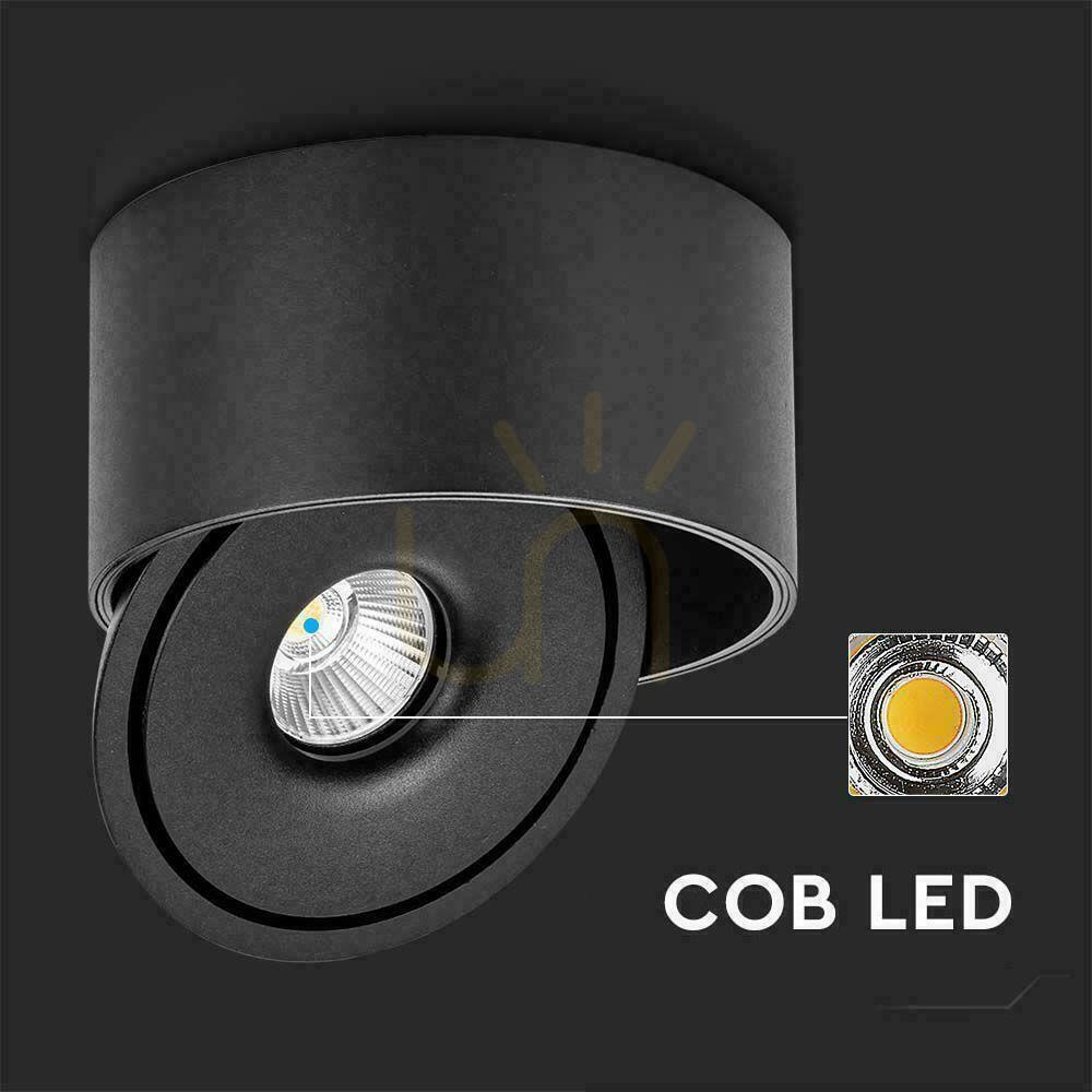 Vorschau Anbaudownlight V-TAC 28W Tilt CRI90 CCT Schwarz VT-2833 3000K-4000K-6400K 2500lm. Anbaudownlight V-TAC 28W Tilt CRI90 CCT Schwarz VT-2833 3000K-4000K-6400K 2500lm.
