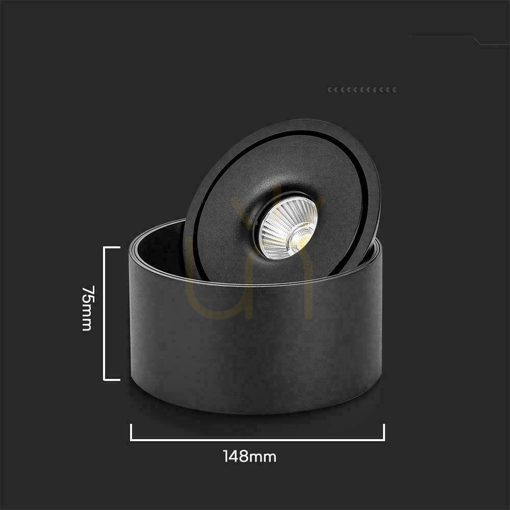 Aussicht Anbaudownlight V-TAC 28W Tilt CRI90 CCT Schwarz VT-2833 3000K-4000K-6400K 2500lm. Anbaudownlight V-TAC 28W Tilt CRI90 CCT Schwarz VT-2833 3000K-4000K-6400K 2500lm.