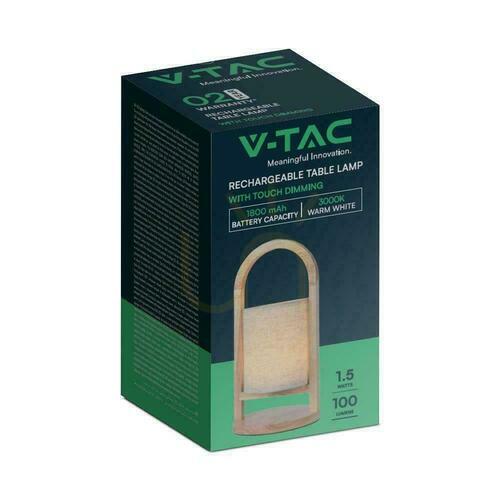 Prüfen V-TAC 1.5W LED-Schreibtisch-Nachtlicht Ladegerät Dimmbar Holz VT-7570 3000K 100lm