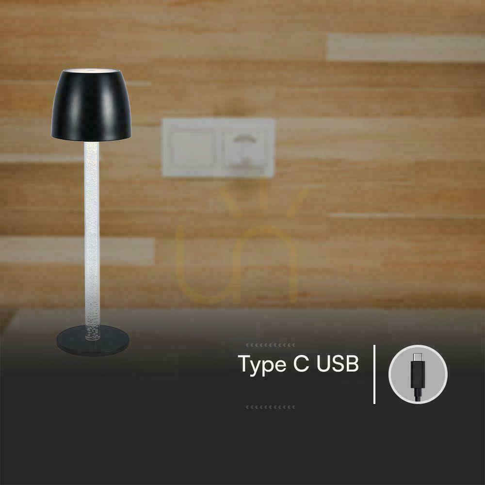 Anzeige V-TAC 3W LED Charging Dimmable Nightstand Desk Lamp Black VT-7576 3000K 310lm. V-TAC 3W LED Charging Dimmable Nightstand Desk Lamp Black VT-7576 3000K 310lm.