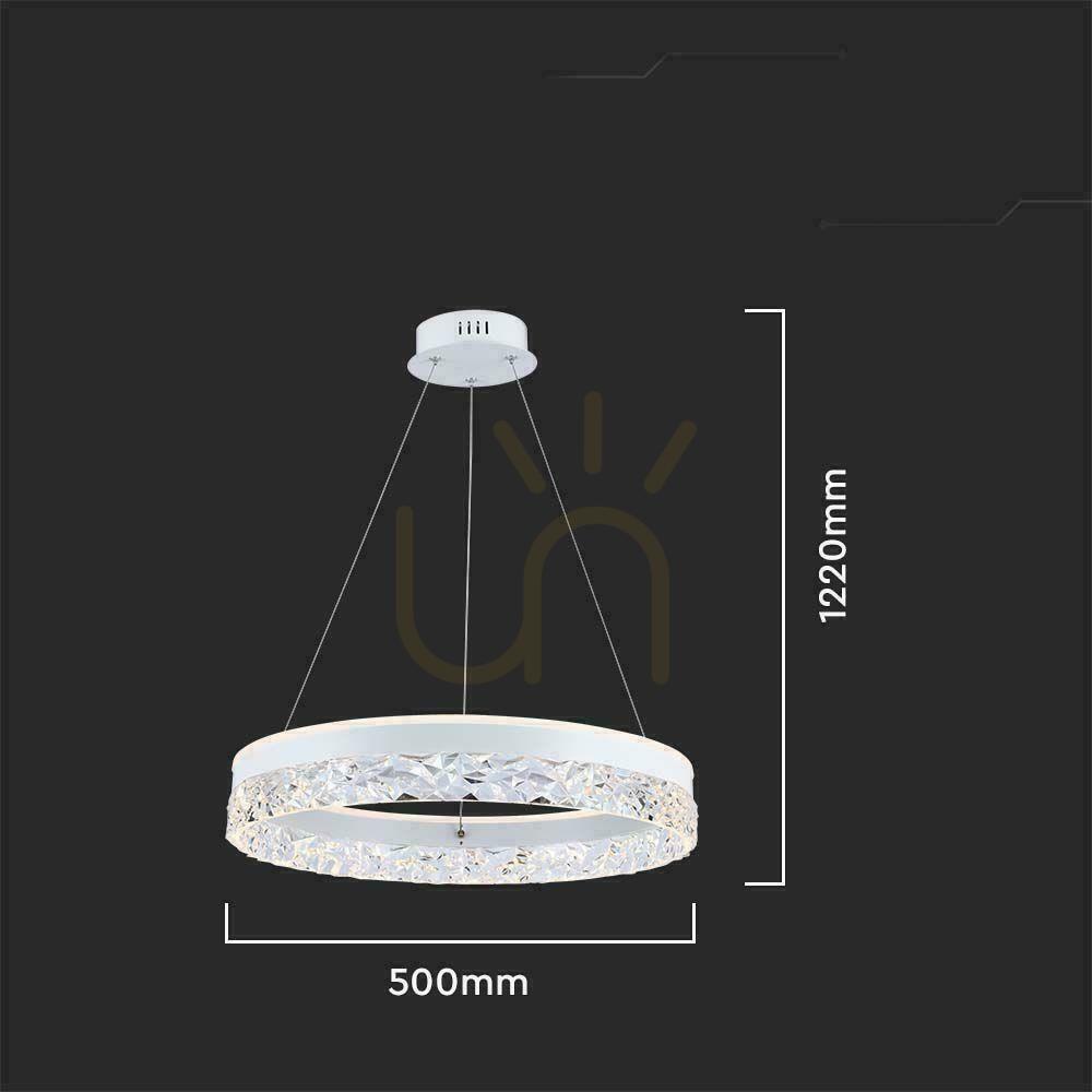 Aussicht V-TAC 25W LED-Pendelleuchte Weiß VT-7581 3000K 3000lm V-TAC 25W LED-Pendelleuchte Weiß VT-7581 3000K 3000lm