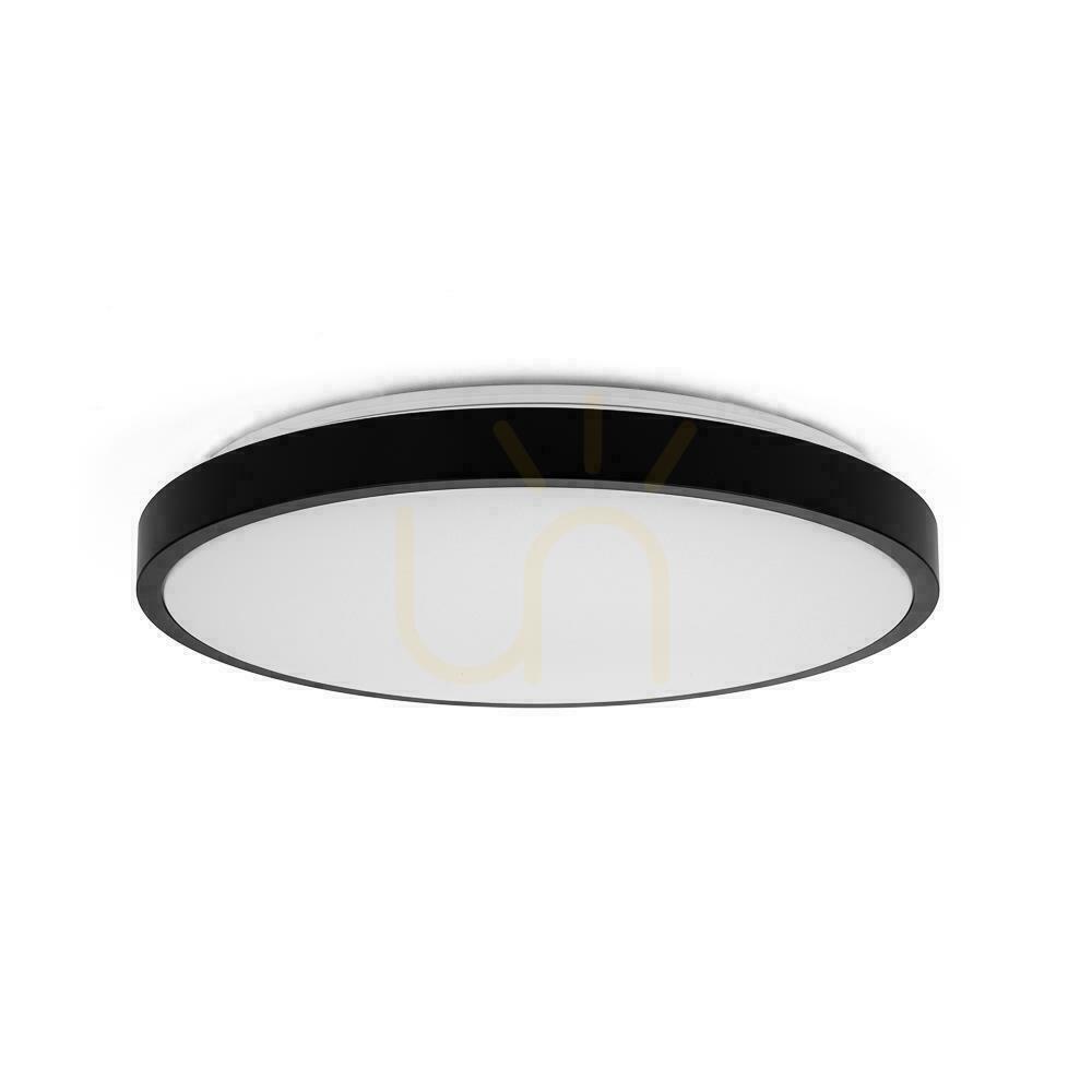 Prüfen Plafond V-TAC 24W LED Rund 30cm Aufputz IP44 Schwarz VT-8624B 3000K 2500lm Plafond V-TAC 24W LED Rund 30cm Aufputz IP44 Schwarz VT-8624B 3000K 2500lm