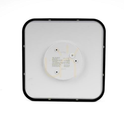 Prüfen Plafond V-TAC 24W LED Quadratisch 30x30cm Aufbaumontage IP44 Schwarz VT-8624B 3000K 2500lm