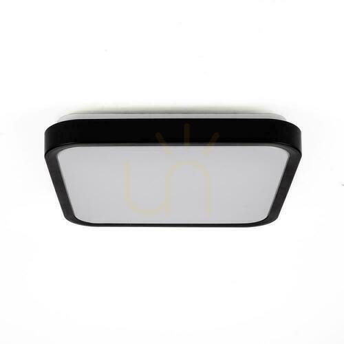 Prüfen Plafond V-TAC 24W LED Quadratisch 30x30cm Aufbaumontage IP44 Schwarz VT-8624B 3000K 2500lm