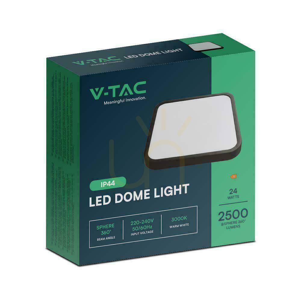 Anzeige Plafond V-TAC 24W LED Quadrat 30x30cm Aufputz IP44 Schwarz VT-8624B 4000K 2500lm Plafond V-TAC 24W LED Quadrat 30x30cm Aufputz IP44 Schwarz VT-8624B 4000K 2500lm