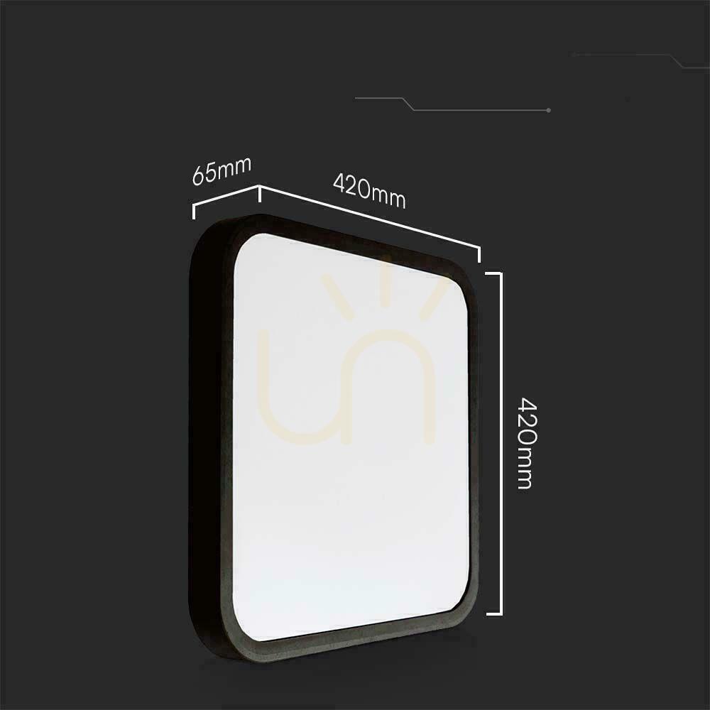 Zeige Plafond V-TAC 48W LED Quadratisch 42x42cm Aufbaumontage IP44 Schwarz VT-8630B 3000K 5160lm Plafond V-TAC 48W LED Quadratisch 42x42cm Aufbaumontage IP44 Schwarz VT-8630B 3000K 5160lm