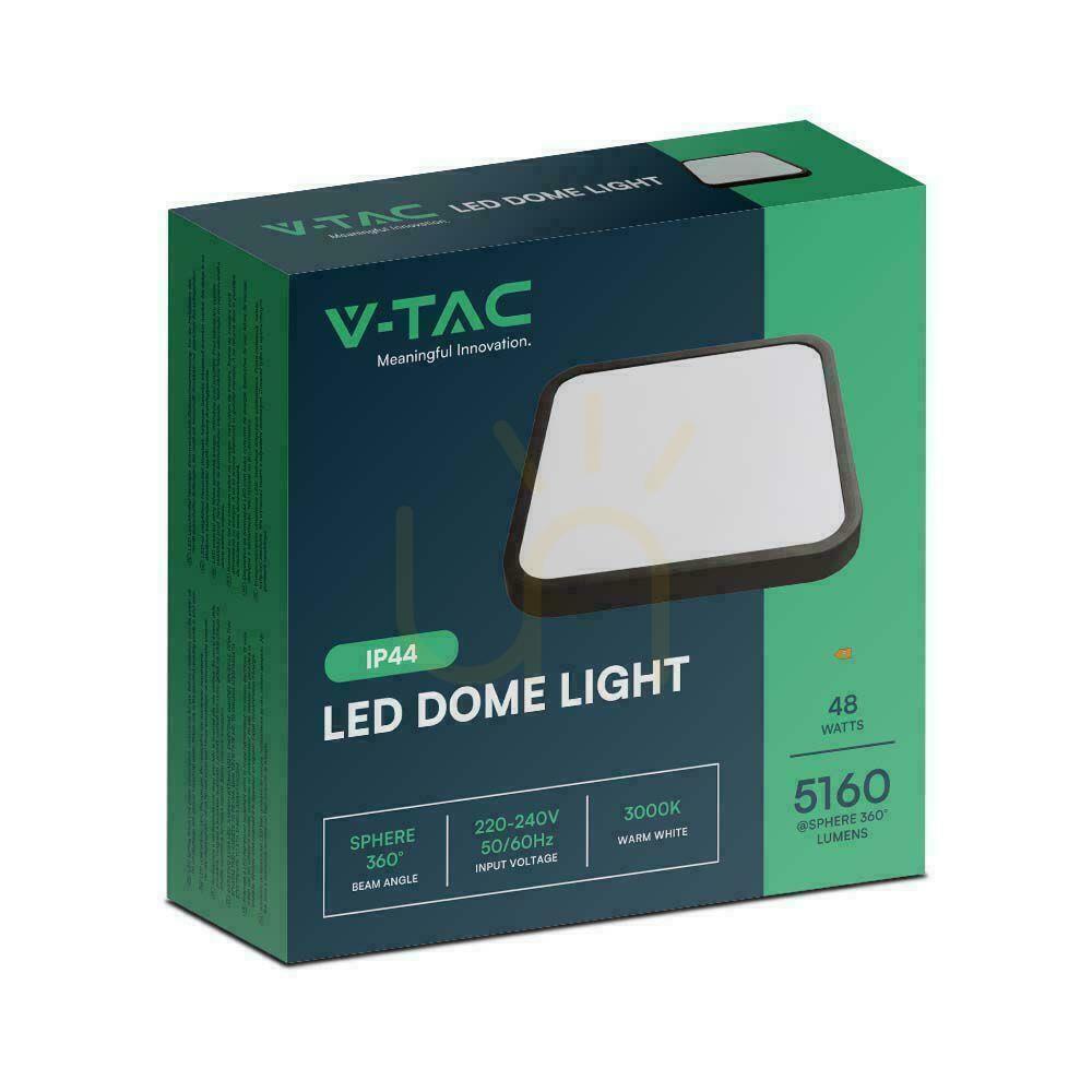 Anzeige Plafond V-TAC 48W LED Quadratisch 42x42cm Aufbaumontage IP44 Schwarz VT-8630B 4000K 5160lm Plafond V-TAC 48W LED Quadratisch 42x42cm Aufbaumontage IP44 Schwarz VT-8630B 4000K 5160lm
