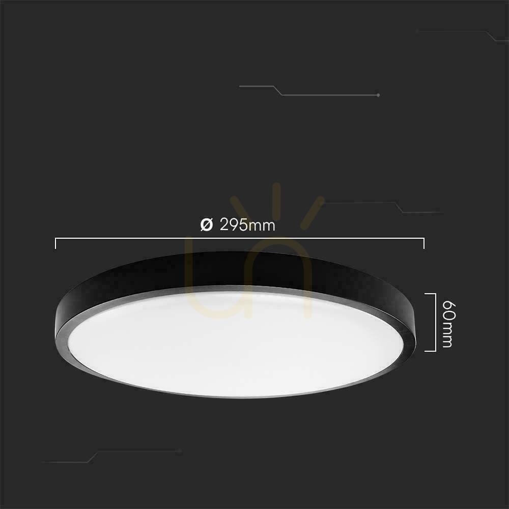 Zeige Plafond V-TAC 18W LED Rund 30cm Aufputz Pilot Bewegungsmelder IP44 Schwarz VT-8618S 4000K 1830lm Plafond V-TAC 18W LED Rund 30cm Aufputz Pilot Bewegungsmelder IP44 Schwarz VT-8618S 4000K 1830lm